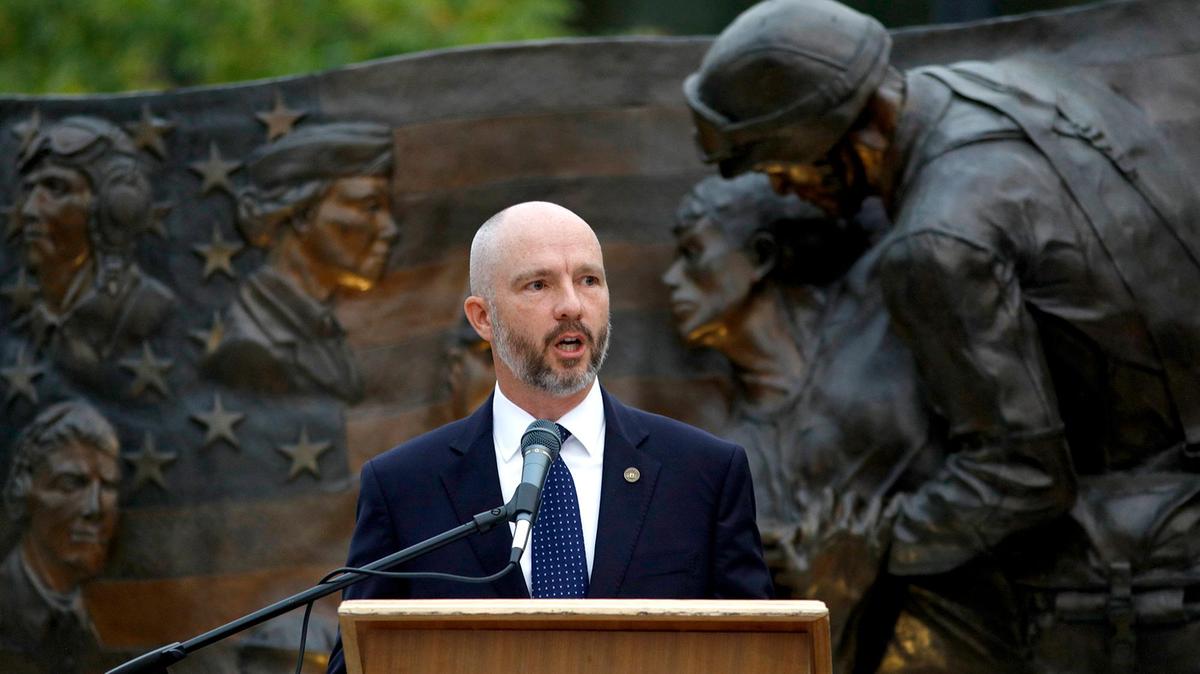 District Attorney Dan Dow at a commemorative rally held Sept. 11, 2020, in Atascadero. Dow was recently disqualified from prosecuting Tianna Arata for her role in Black Lives Matter protests.