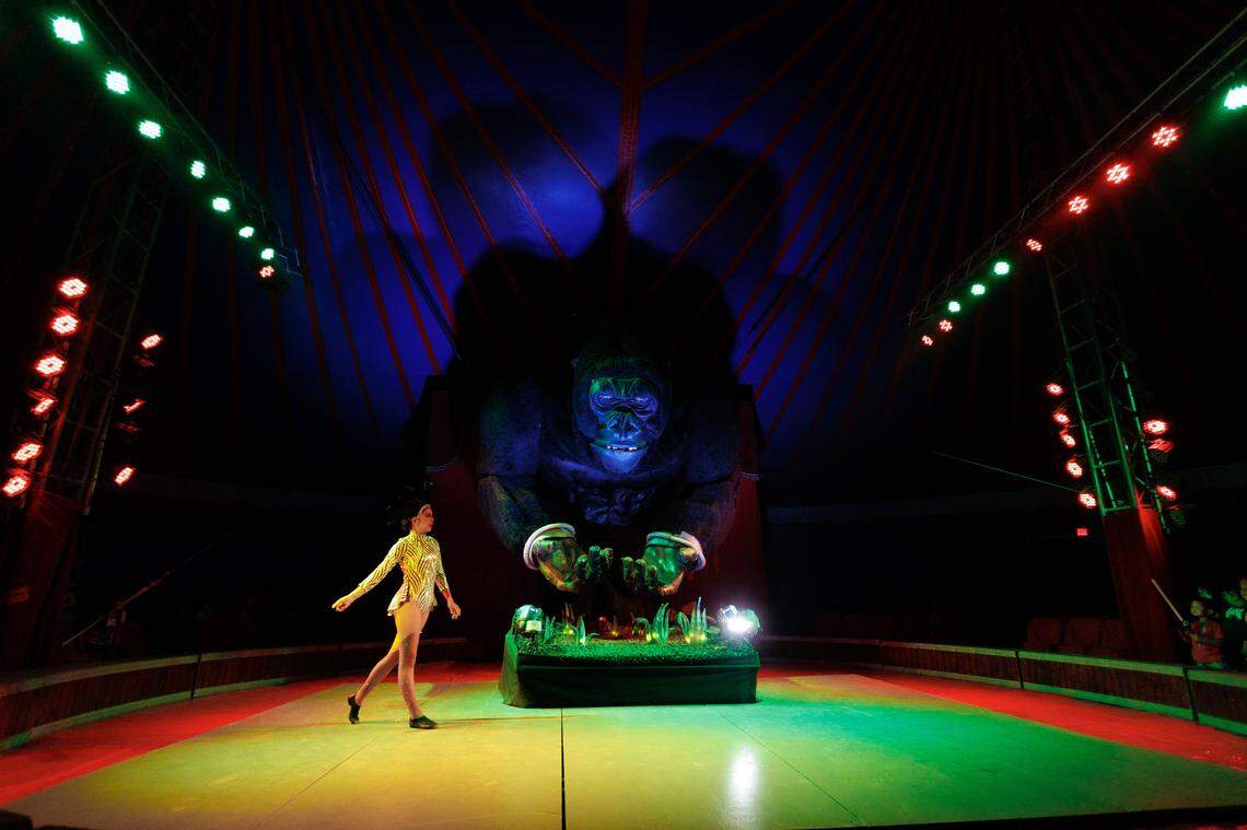 The animatronic King Kong is the star of the show at Circus Alegria. Coming to Paso Robles in September 2023.