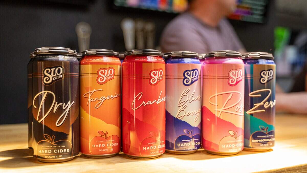 SLO Cider's full product line is sold in cans and on tap at the business' new 778 Higuera Street location on Wednesday, June 3, 2026. SLO Cider is set to open its downtown location on Friday, June 12, 2026.