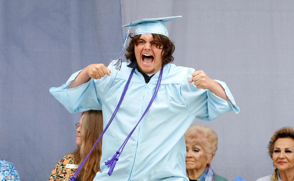 Jonah Zeidler lets out a yell. Central Coast New Tech High School honored 57 graduates in the Class of 2025 on June 7, 2025. Students are heading to schools like UC Davis, Cal Poly and UC Berkeley.