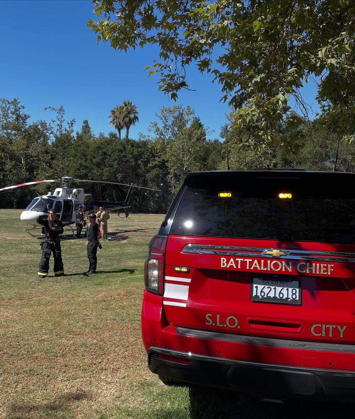 The San Luis Obispo Fire Department rescued an injured hiker from Islay Hill on Sept. 16, 2025. The hiker was airlifted to an ambulance, which transported them to a local hospital.