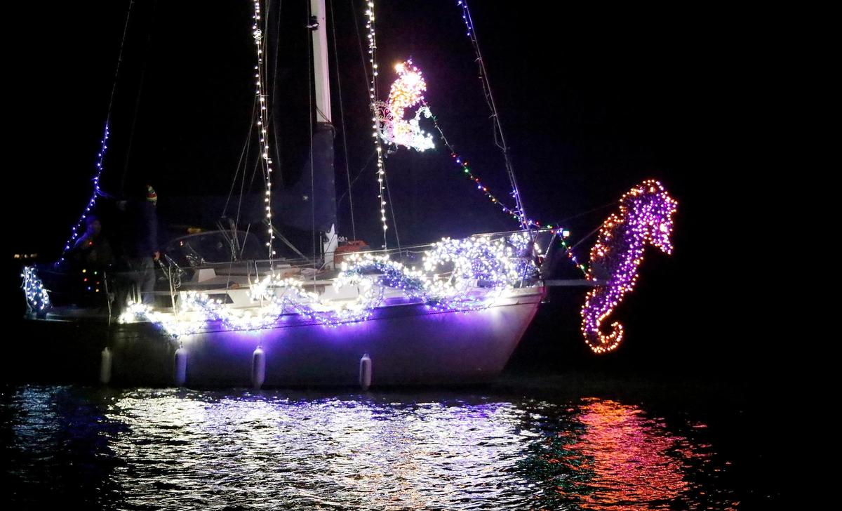 The Morro Bay Lighted Boat parade was held in Morro Bay Harbor, Saturday, Dec.4, 2021.