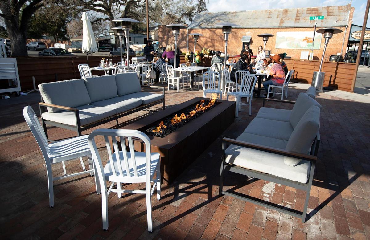 The Pig Iron restaurant has an outdoor heated patio and fire pit at the former A.J. Spurs location on Main Street in Templeton.