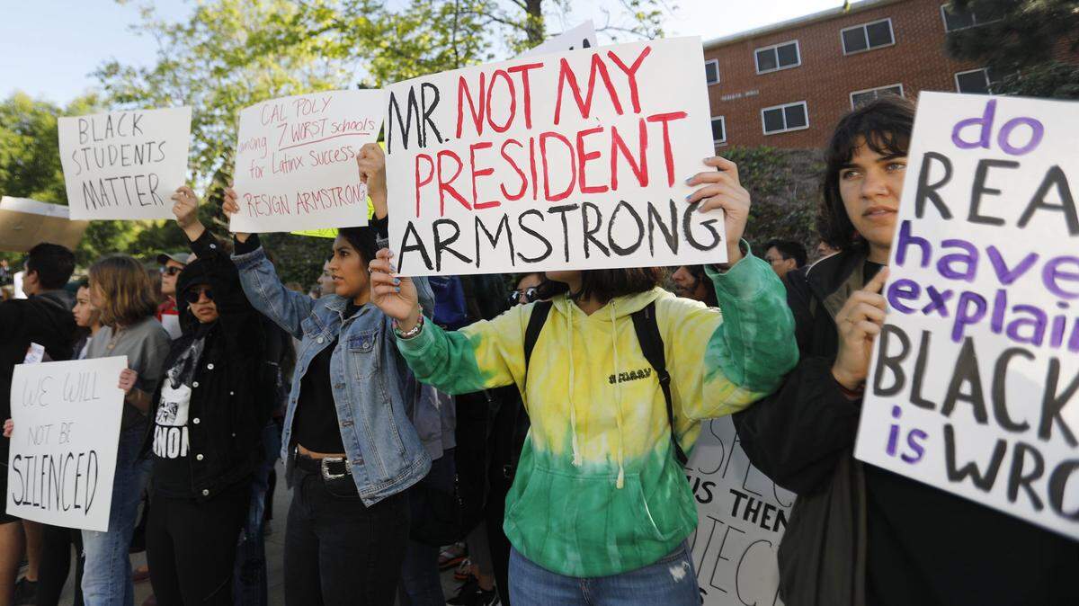 Cal Poly students are demanding the administration do more to address racism. Many have called for the expulsion of the student who appeared in blackface at a fraternity event.