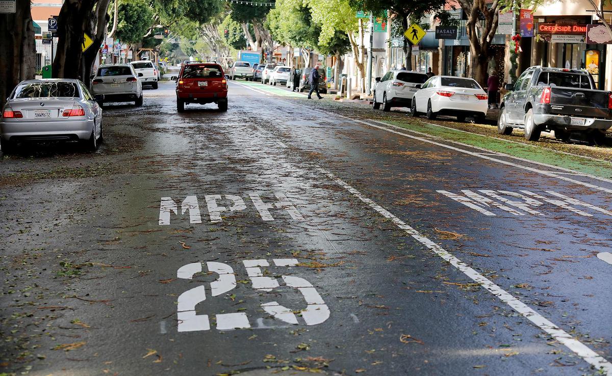 A powerful storm brought wind and rain to San Luis Obispo County Saturday, Dec 10. 2022. Downtown Higuera Street in San Luis Obispo was a mess on Sunday morning.