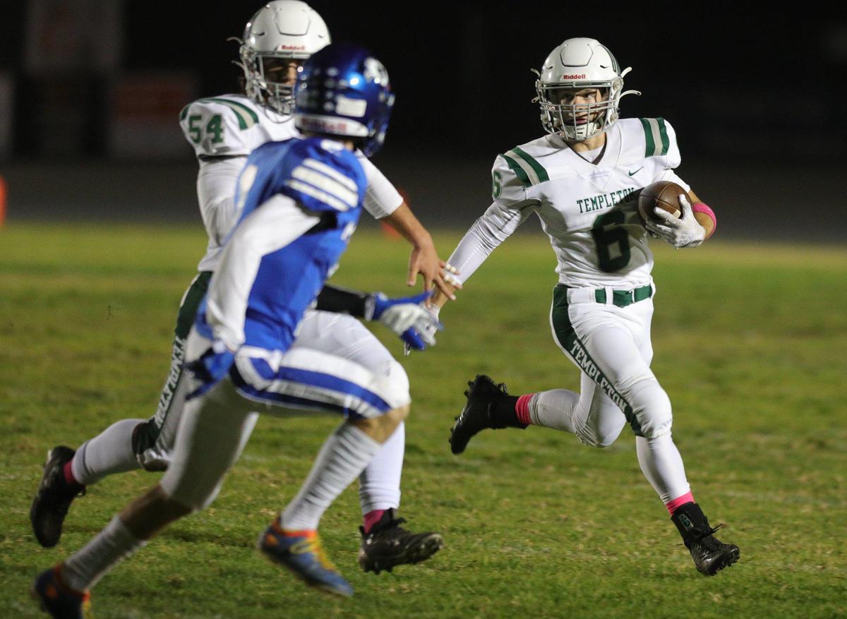 Landen Miller runs for the Eagles. Templeton beat Morro Bay 27-9 in an Ocean League football game on Oct. 21, 2022.