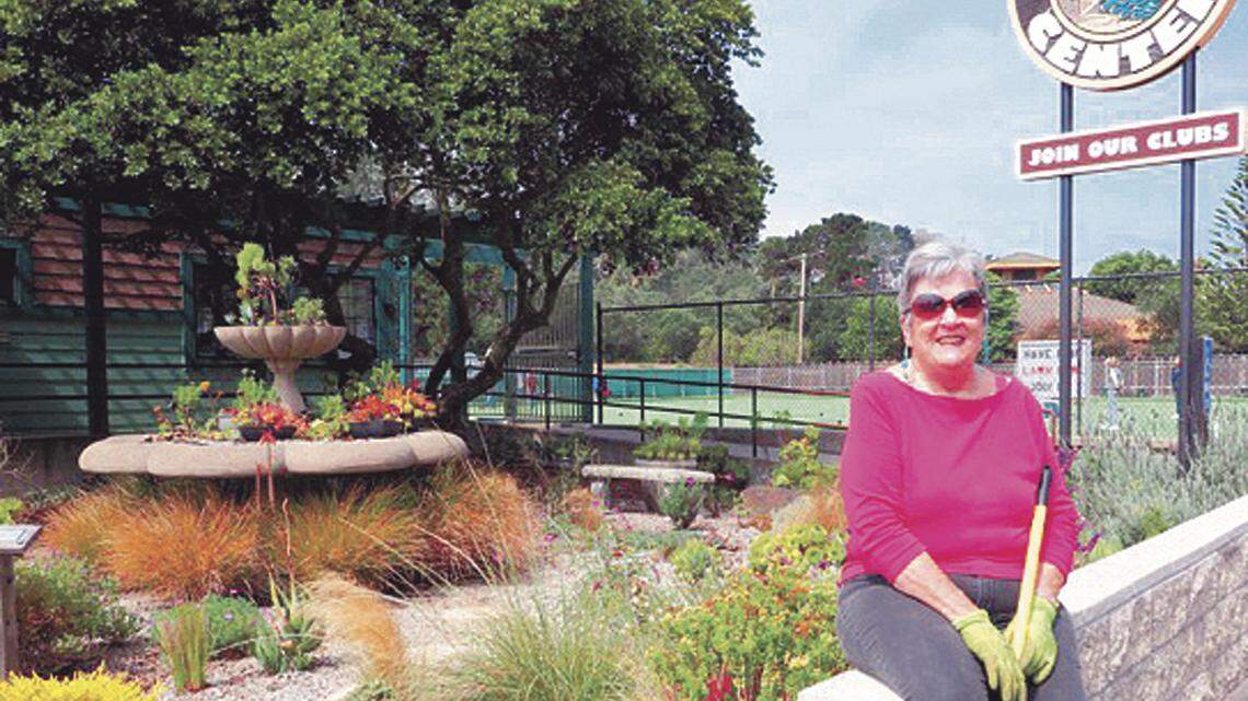 Judith Butler planted and maintains the garden at the Joslyn Recreation Center on a volunteer basis.