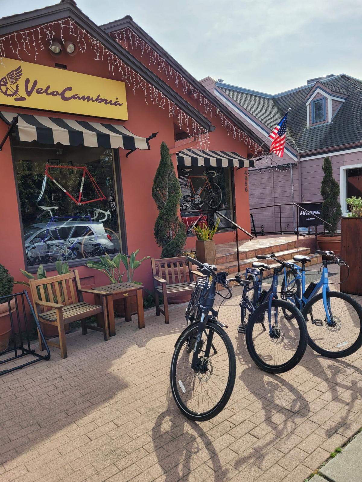 The VeloCambria e-bike rental and sales shop in Cambria, shown here soon after it opened in 2021, is closing, and the owner is selling off his entire stock.
