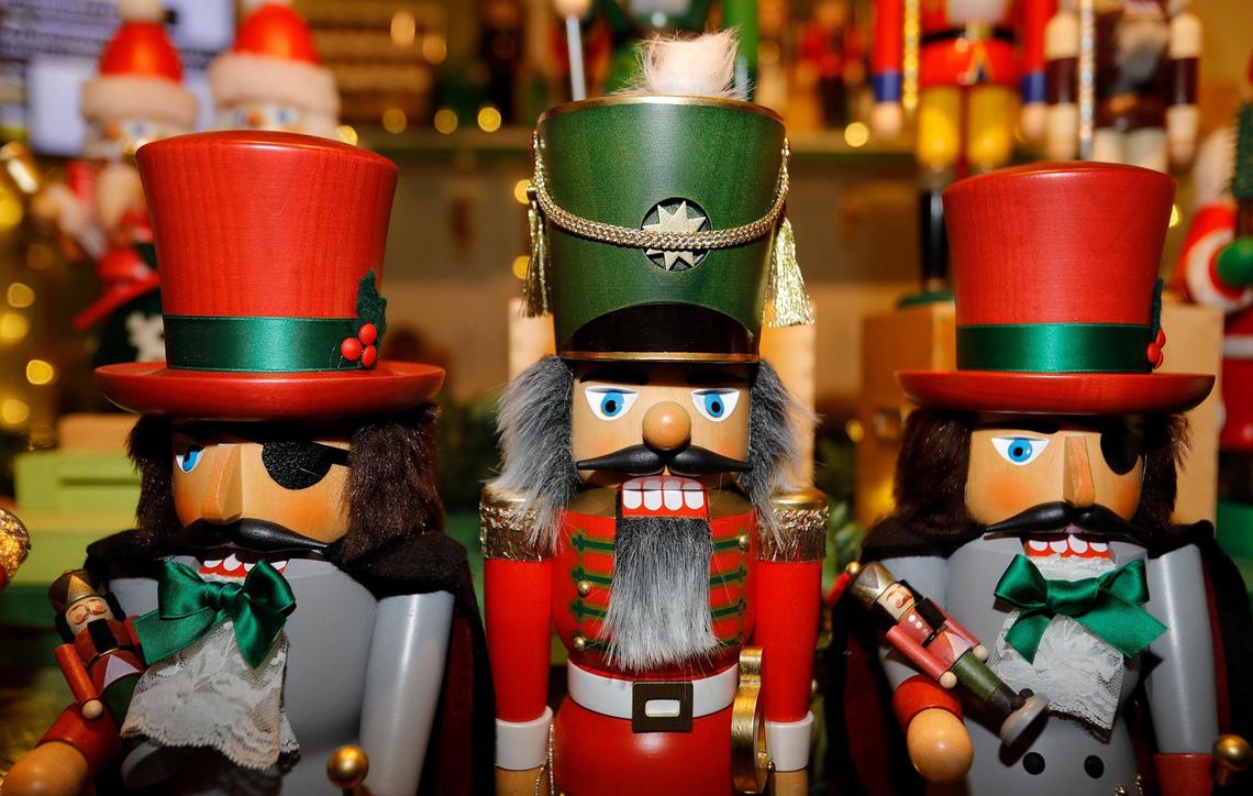 Nutcrackers were on sale at a vendor booth at the Cambria Christmas Market on Wednesday, Dec. 14, 2022.