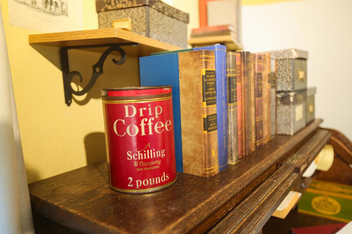 Hearst Castle architect Julia Morgan enjoyed coffee and the books on the desk were made by Sharon Foelz to look like books from Morgan’s library. New displays at the Hearst Castle Visitor Center highlight the people who built the San Simeon home of newspaper magnate William Randolph Hearst.