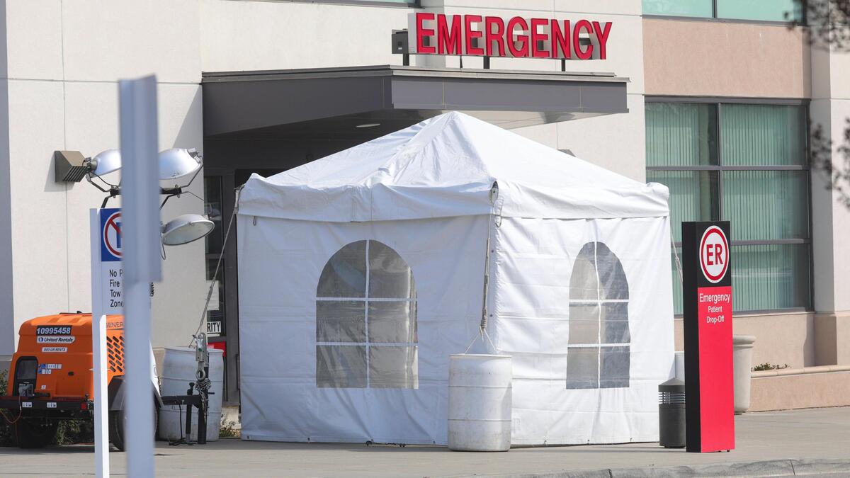 Twin Cities Community Hospital in Templeton set up this screening tent after a patient there tested negative for coronavirus in March 2020.