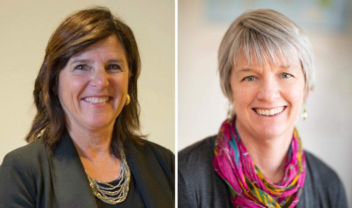 Former Atascadero Mayor Ellen Beraud, right, is challenging Supervisor Debbie Arnold for the District 5 seat.