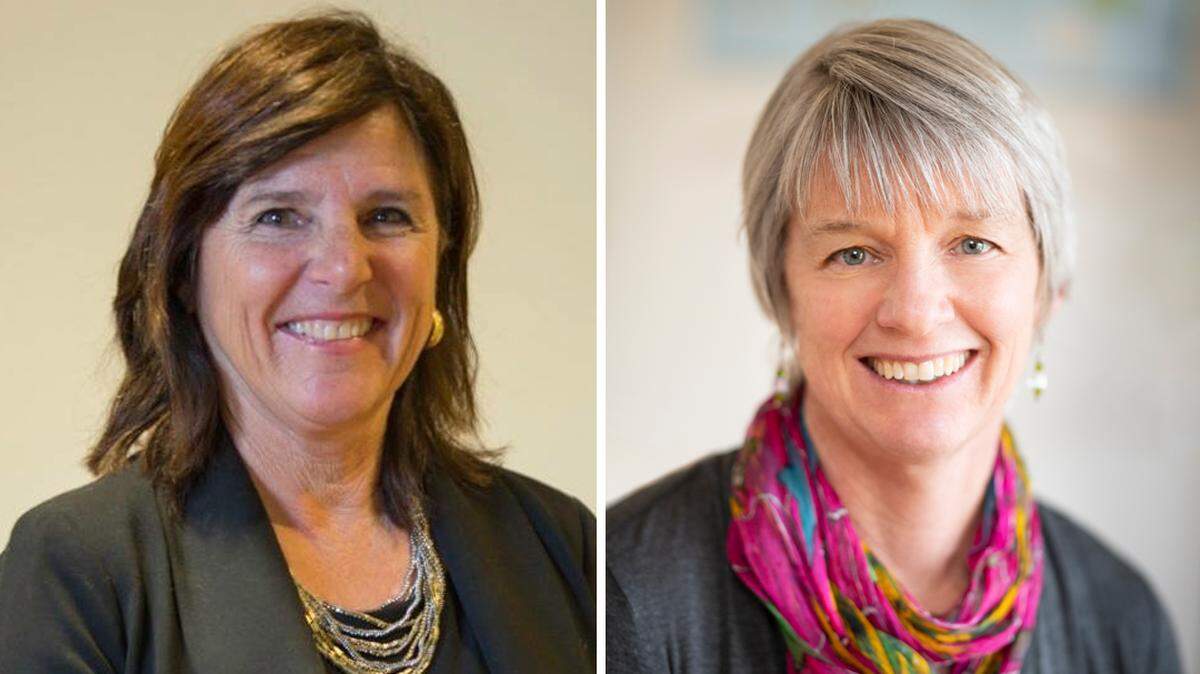 Former Atascadero Mayor Ellen Beraud, right, is challenging Supervisor Debbie Arnold for the District 5 supervisor’s seat.