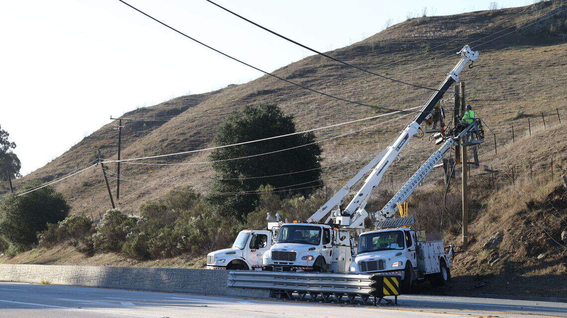 Update: Highway 1 reopens in SLO after car crash downs utility lines