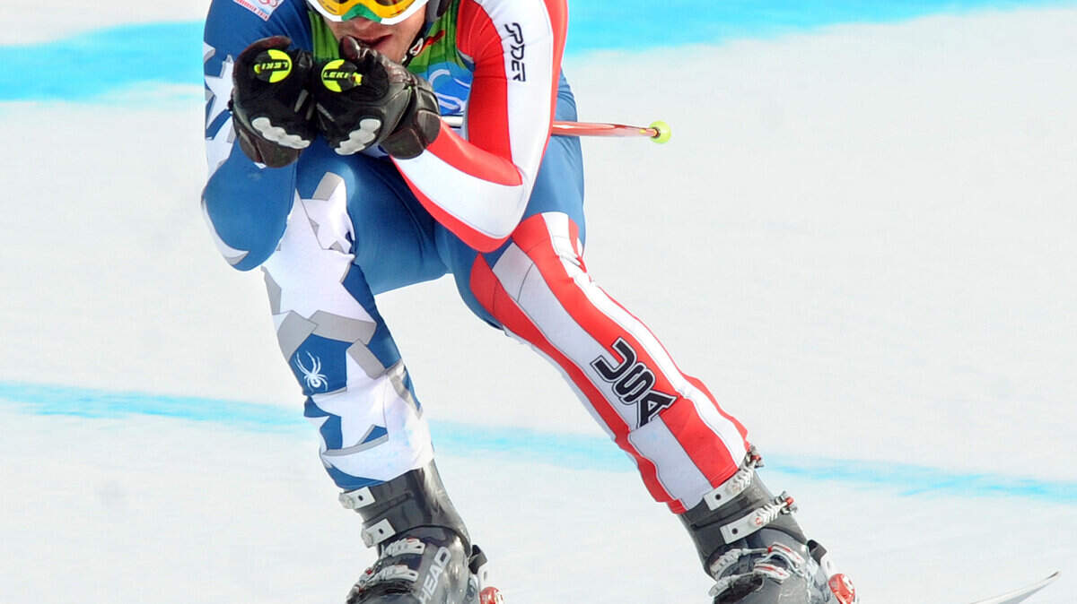 Bode Miller heads to the finish line. (Wally Skalij / Los Angeles Times / MCT)