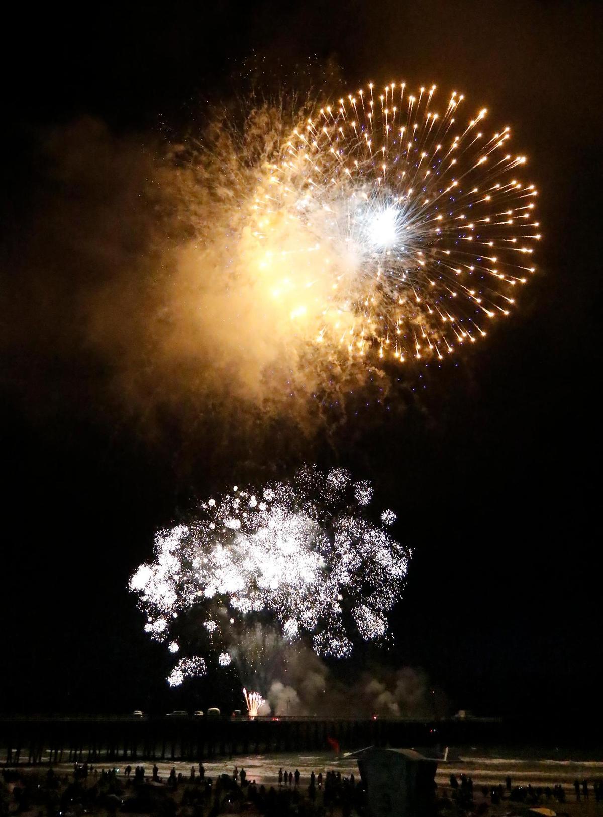 Mild weather and clear skies brought the crowds to the beach for the Pismo Beach firework show, Monday, July 2022.