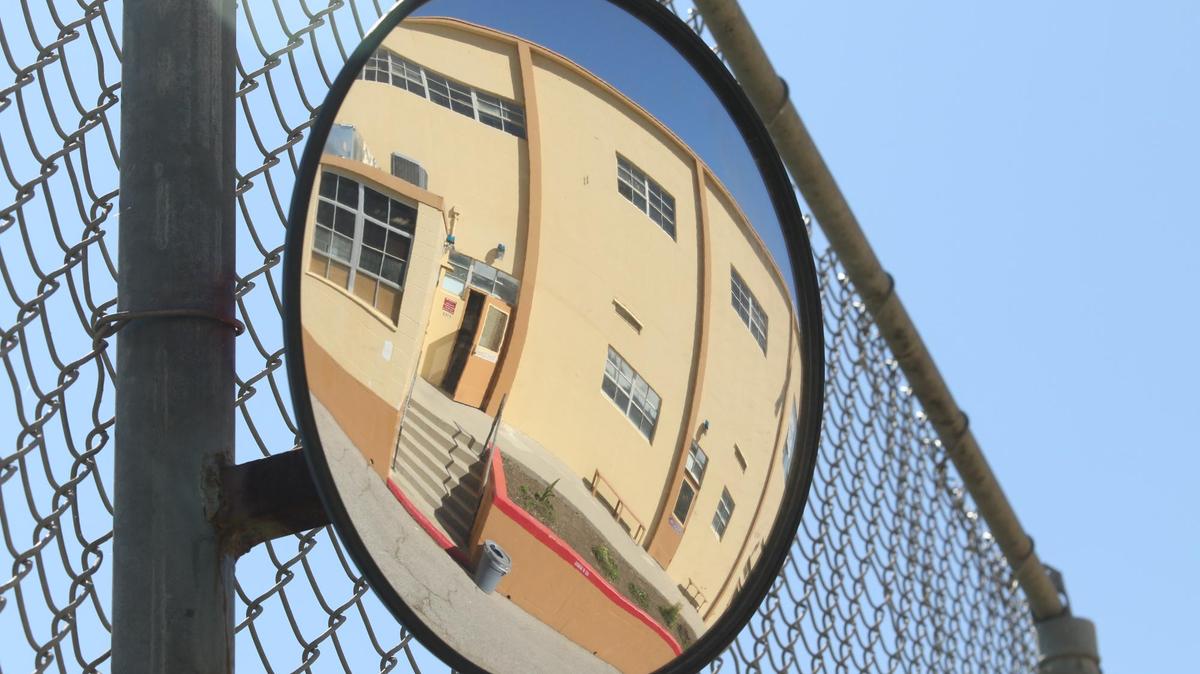 East Facility courtyard at California Men’s Colony prison.