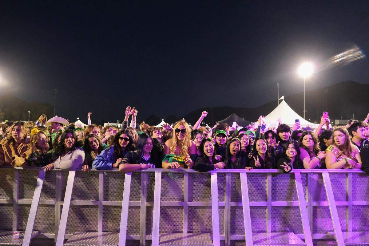 Cal Poly students enjoy watching Galantis perform at Cal Poly’s “Morning on the Green” music festival on March 15, 2025. The festival was sponsored by the university to give students a safer option instead of partying in the streets on St. Fratty’s Day.