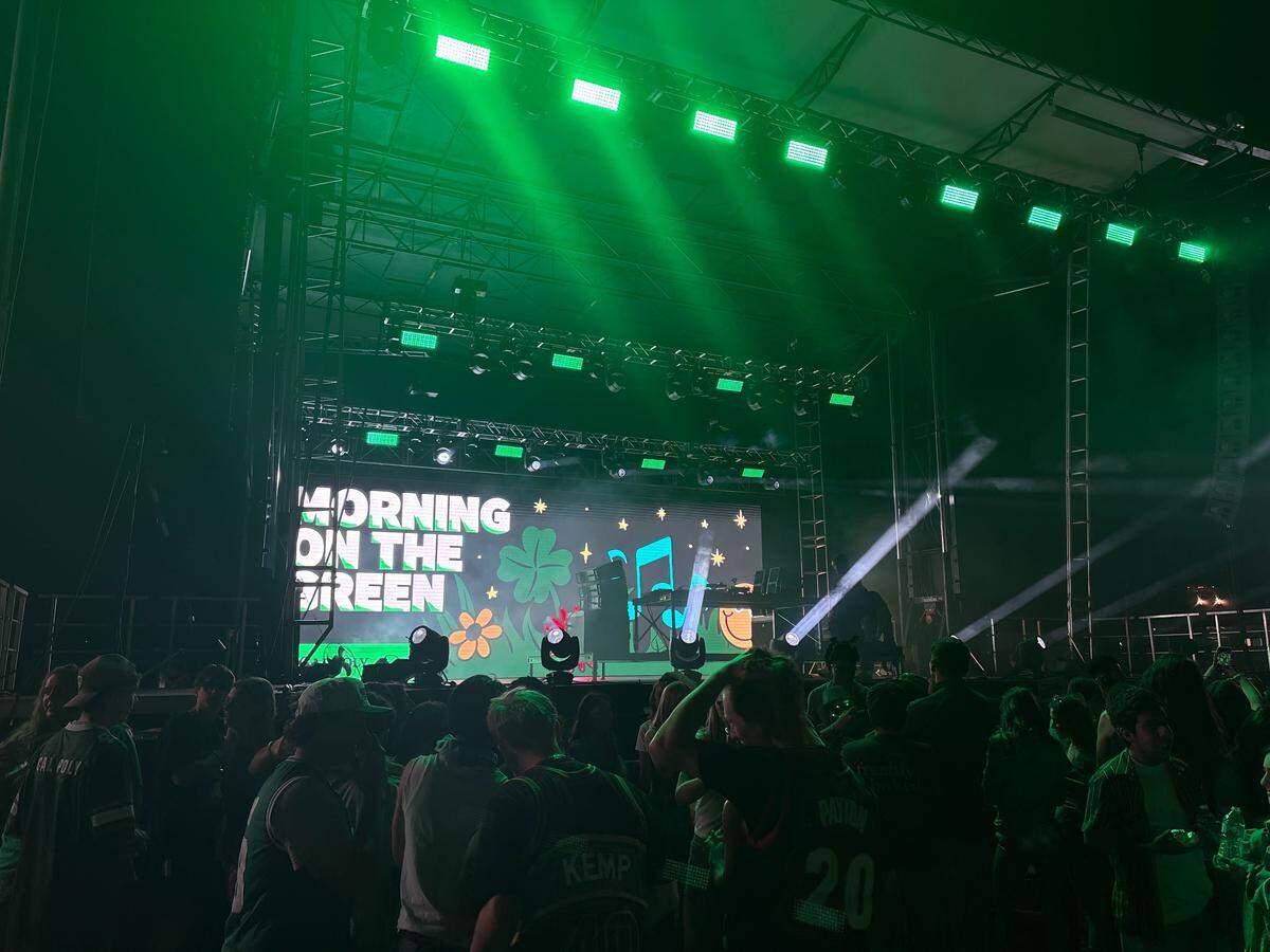 Students began being let into the second annual Morning on the Green music festival around 4:30 a.m. on March 14, 2026. The music festival is an attempt to curb St. Fratty’s Day street partying in the neighborhoods near Cal Poly.