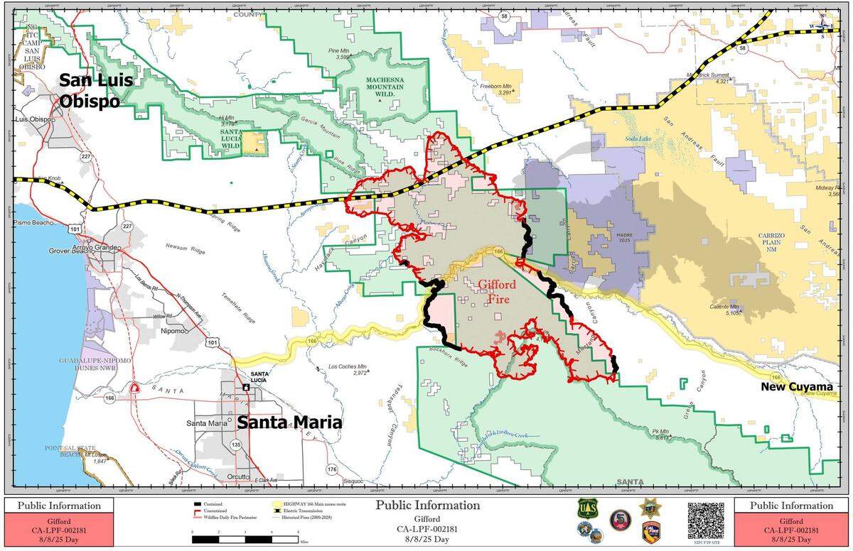 The Gifford Fire had burned 99,232 acres as of Friday, Aug. 8, 2025.