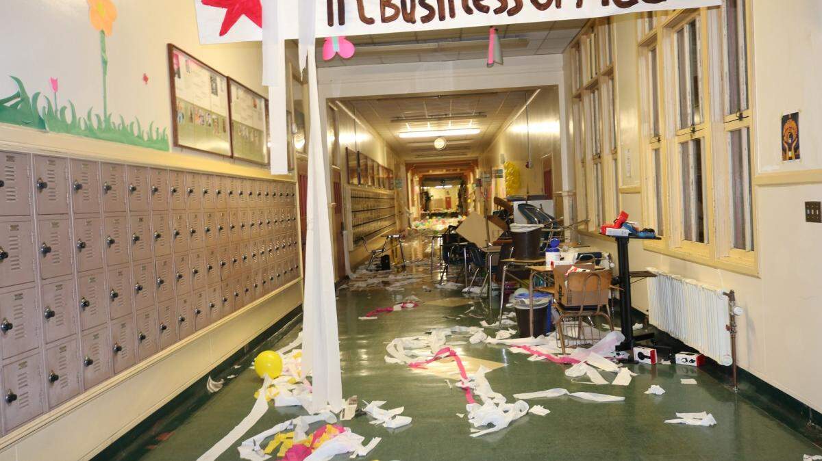 A “senior prank” at Santa Barbara High School on Monday night reportedly led to damage of school property, according to police.