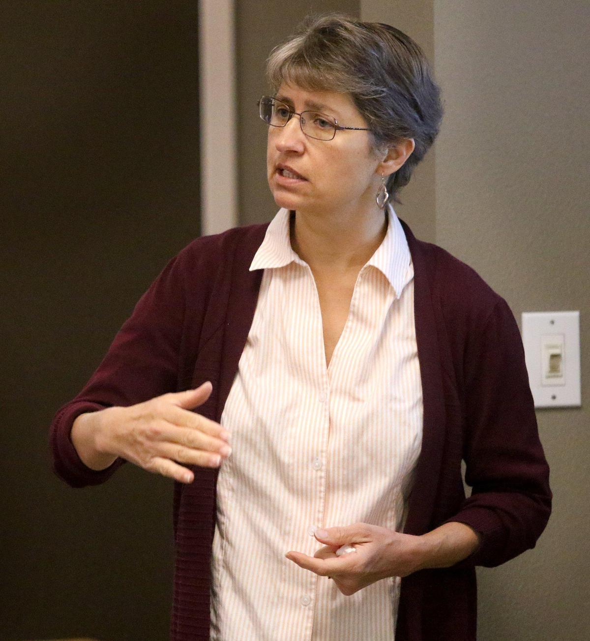 Dr. Debra Balke, a specialist in pediatric neurology with the Central Coast Autism Spectrum Center, presented as part of a weeklong crisis intervention training for law enforcement officers Thursday on how health conditions like autism, epilepsy and cerebral palsy can be identified and appropriately responded to in the field.