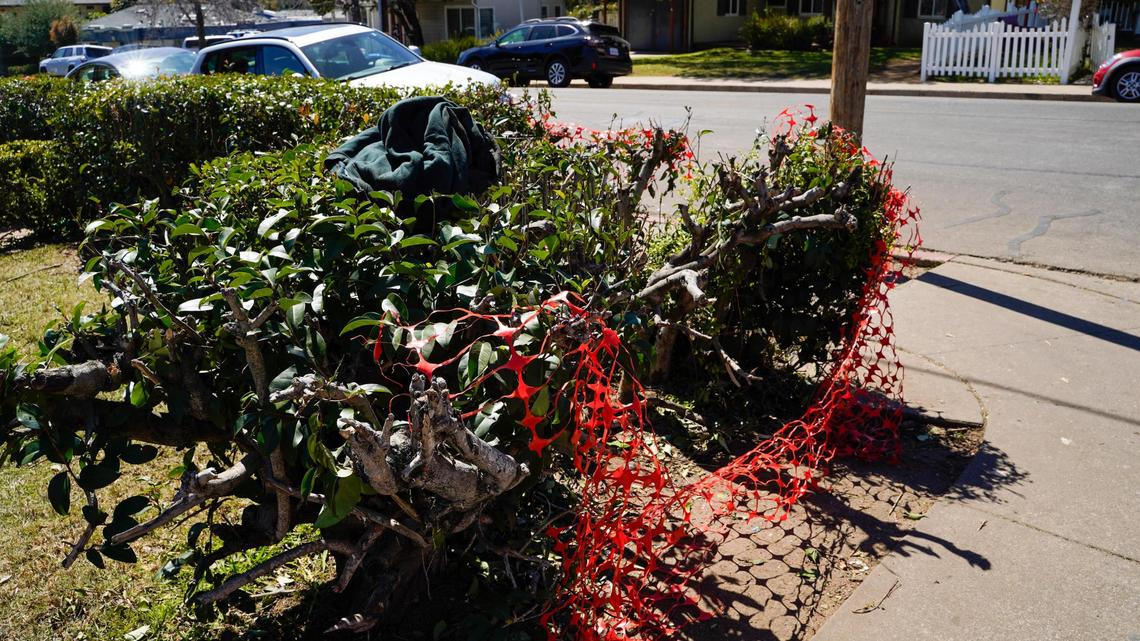 St. Fratty’s Day partiers caused serious damage to roofs, gutters, furniture, fences and landscaping while leaving trash in the neighborhood around Hathway Avenue in San Luis Obispo, seen here on March 18, 2024. As many as 6,000 to 7,000 people attended the weekend party.