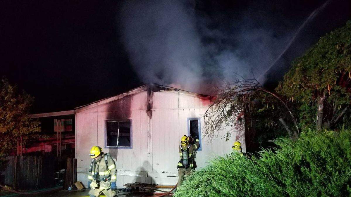 Firefighters battled an early-morning blaze in the Heritage Ranch area that destroyed one home. No one was injured in the fire.