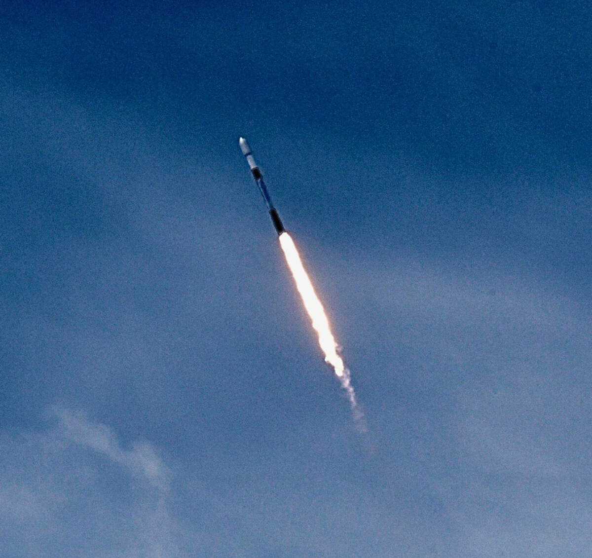A Falcon booster carrying 52 Starlink satellites launches into space Friday, March 17, 2023, from Vandenberg Space Force Base near Lompoc.