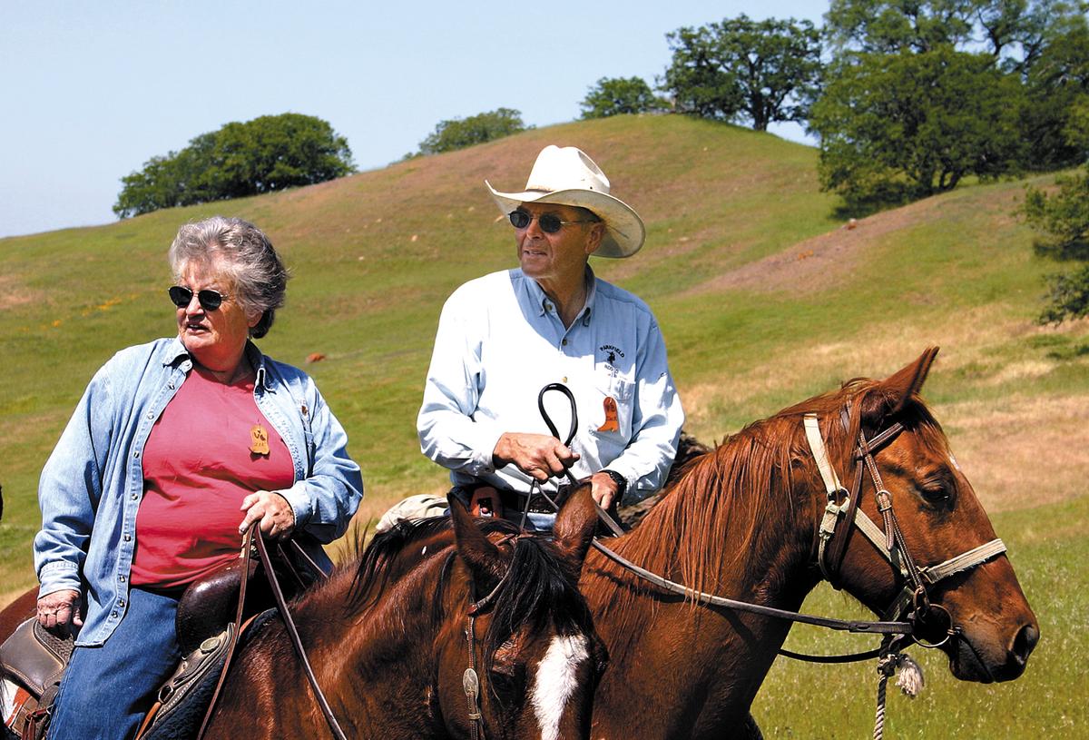 Jack and Zee Varian of Parkfield are in the forefront of a growing agritourism industry in the Central Coast. They offer trail rides, cattle drives and hunting and other activities on their ranch May 16, 2004.