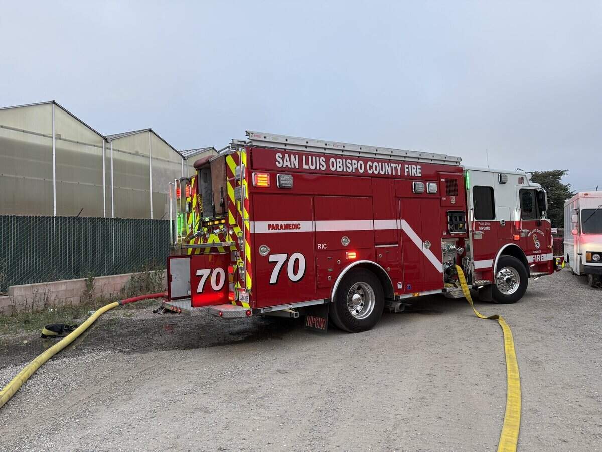 Cal Fire responded to a greenhouse fire on Eucalyptus Road in Nipomo on June 16, 2026.
