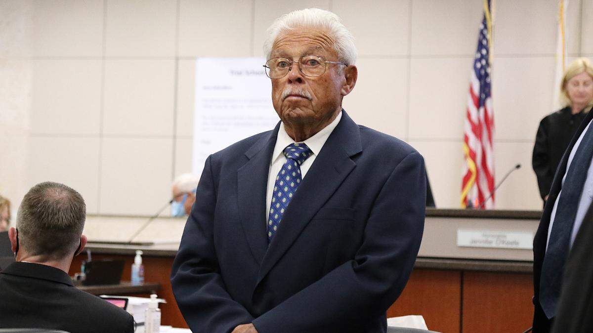 Ruben Flores stands in Monterey County Superior Court in Salinas on Aug. 29, 2022. He is on trial with his son, Paul Flores, in connection with the 1996 murder of Kristin Smart.