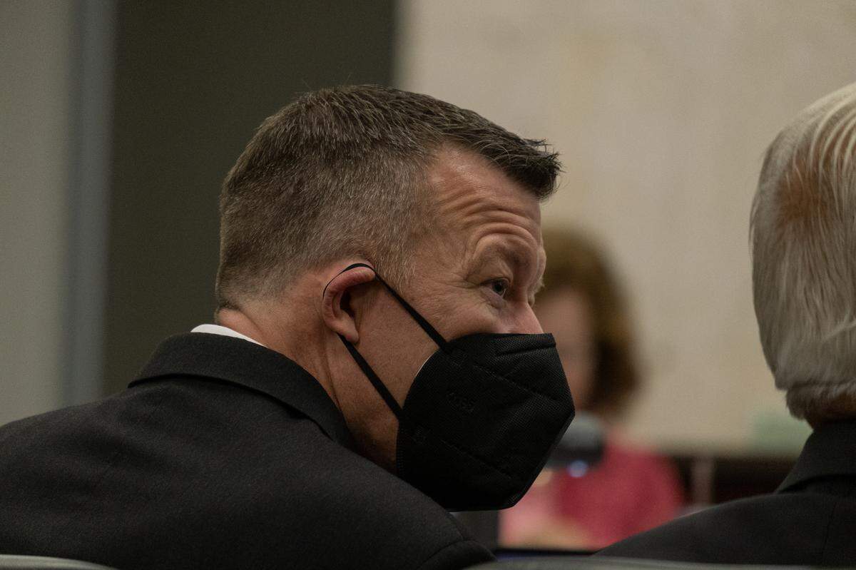 Paul Flores appears in Monterey County Superior Court in Salinas on Wednesday, Aug. 24, 2022, during the Kristin Smart murder trial. Flores is accused of killing the Cal Poly student, who vanished in 1996.