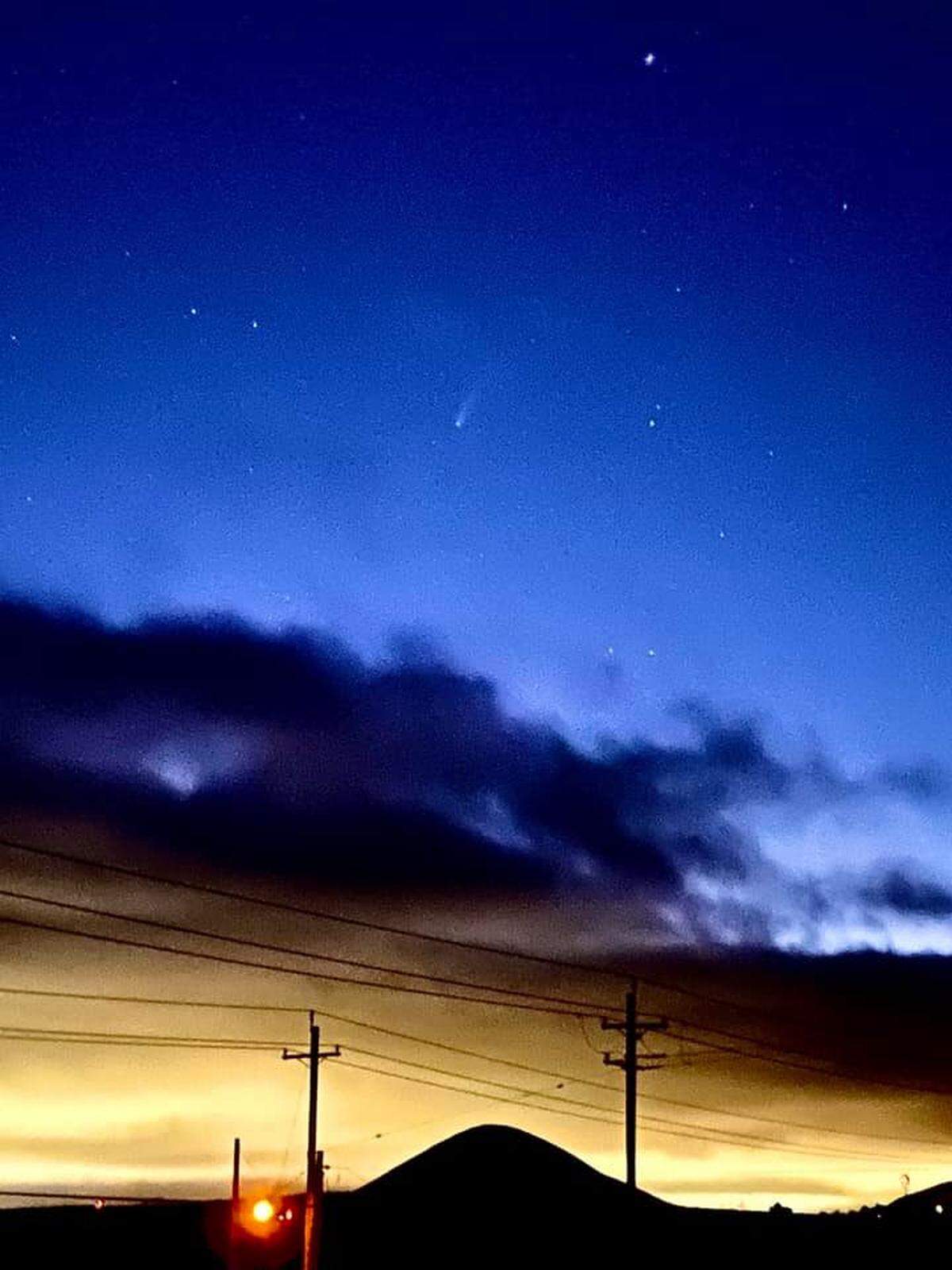 John Lee took this photo of the NEOWISE comet near the Baileyana winery tasting room in San Luis Obispo.