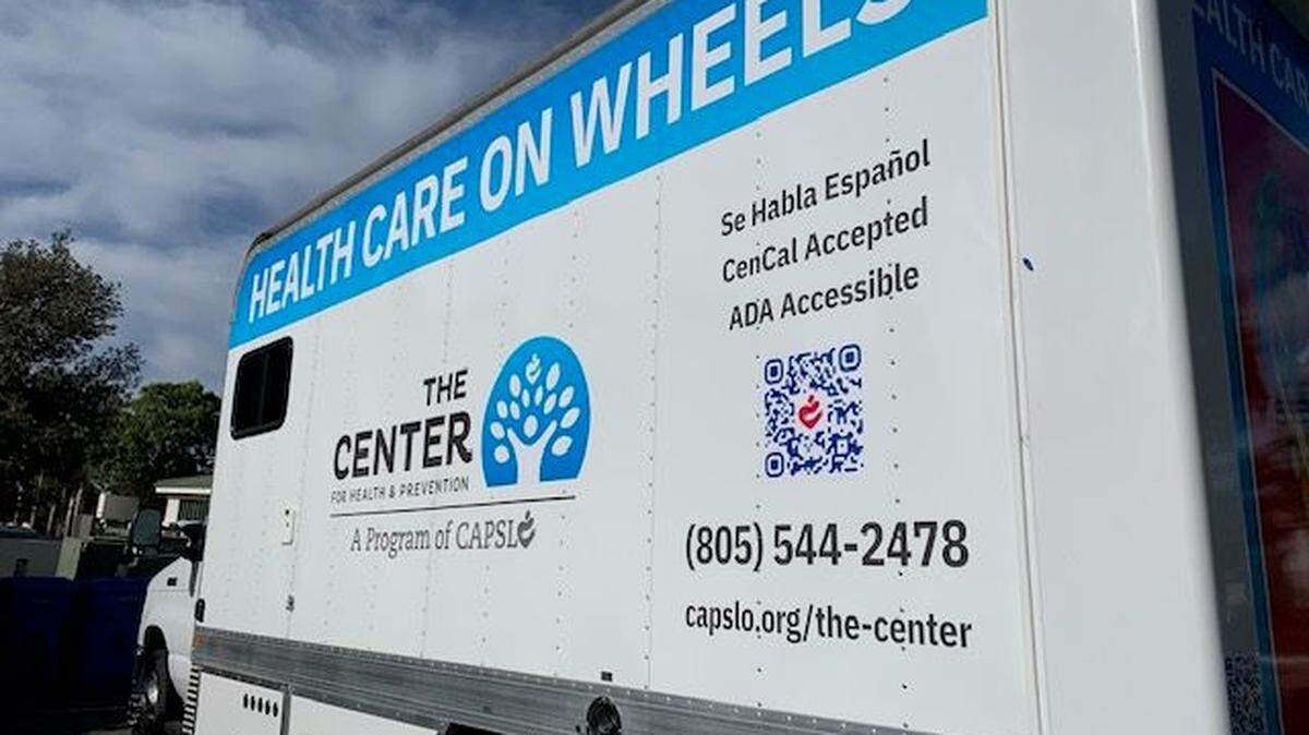 A new CAPSLO Center for Health & Prevention mobile clinic will soon roll out in San Luis Obispo County, operating out of a large van equipped with an exam table, microscope and other medical lab equipment, pictured April 11, 2024. “Health Care on Wheels” will be deployed to locations where people face economic, geographic, systemic and other barriers to quality sexual and reproductive health services.