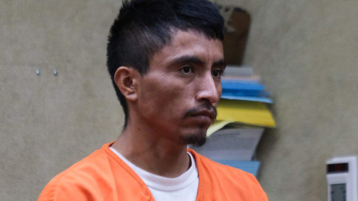 Sosimo Gonzalez De Jesus attends his arraignment in San Luis Obispo Superior Court on Oct. 11, 2024. He pleaded not guilty to rape of a minor under 14, assault with the intent to commit rape during a burglary and sending harmful material to a minor — all felonies
