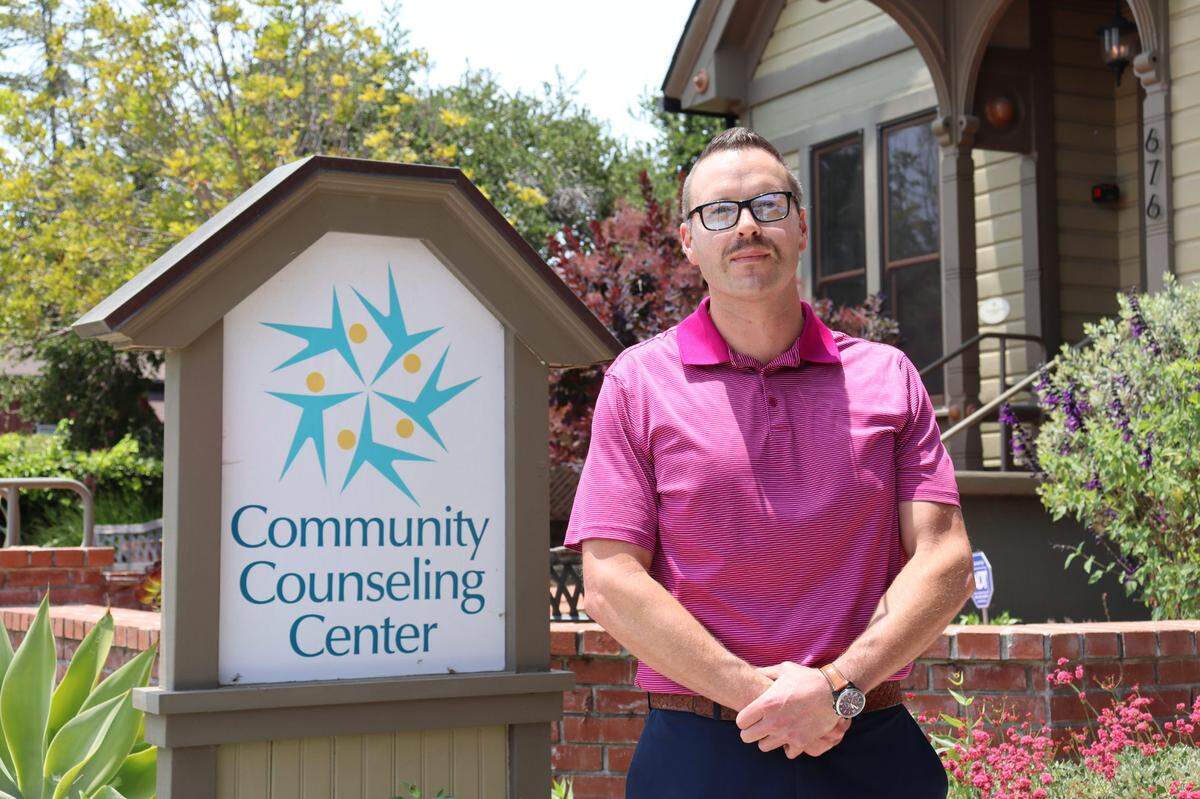 James Statler, pictured here, is the executive director of the Community Counseling Center. The Community Counseling Center, headquartered at 676 Pismo St. in downtown San Luis Obispo, is slated to lose more than a quarter of its budget on July 1, 2025, due to its funding sources being redirected under Proposition 1 and its grants canceled under the Trump administration.