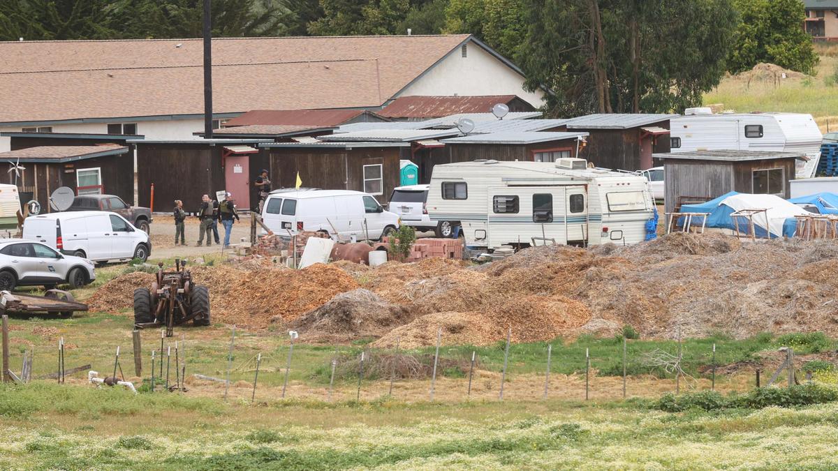 County code enforcement officers and other officials inspect Dan DeVaul’s Sunny Acres sober-living facility just outside San Luis Obispo on Wednesday morning, June 23, 2021.