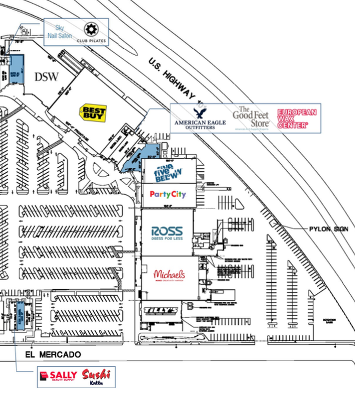 A site plan of shows the location of the new Tilly’s store next to Michaels in San Luis Obispo’s Madonna Plaza.