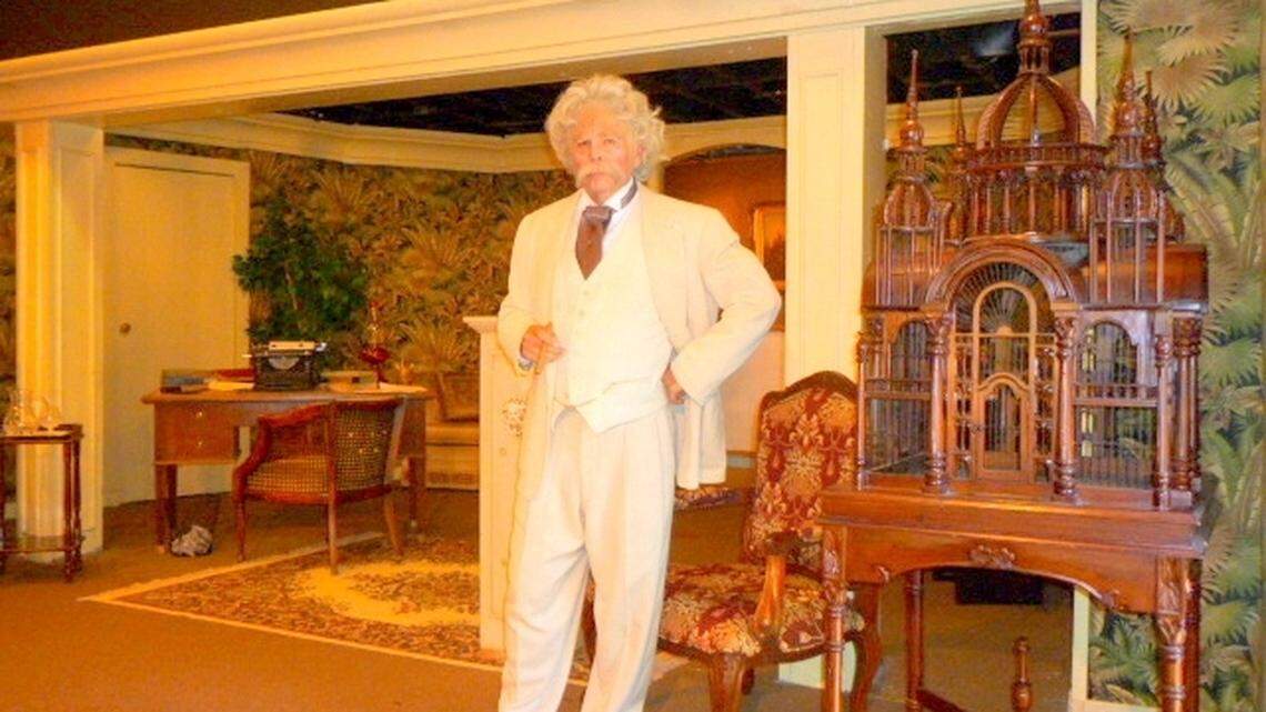 Actor Tony Miratti in his Mark Twain costume.