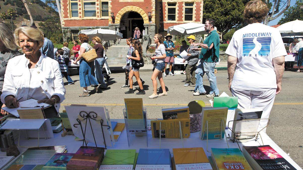A zombie parade at Mission Plaza welcomed author Jonathan Maberry to the Central Coast Book and Author Festival in 2011. A horror professional, Maberry has spun stories featuring zombies, vampires and werewolves. Readers covered in fake blood showed up to support him. Zombie etiquette was mandatory.