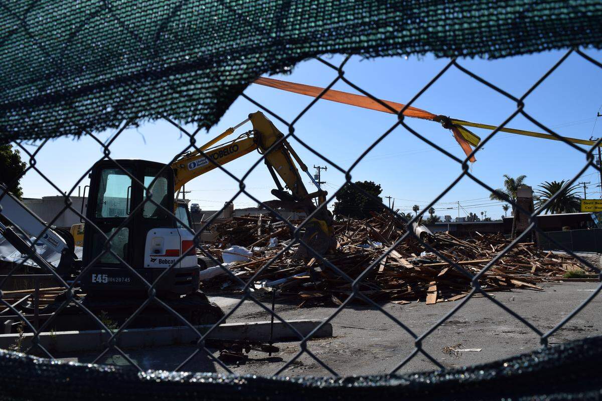The historic Alex Bar-B-Q building in Shell Beach was demolished on September 18, 2018, despite the contractor on the project only having a permit to remove the building’s tower. City representatives have halted work on the project.