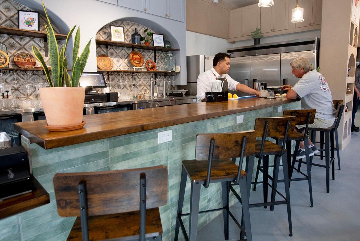 Kiko, the new Peruvian Restaurant in San Luis Obispo’s Mission Mall, features a tiled bar in its dining room.