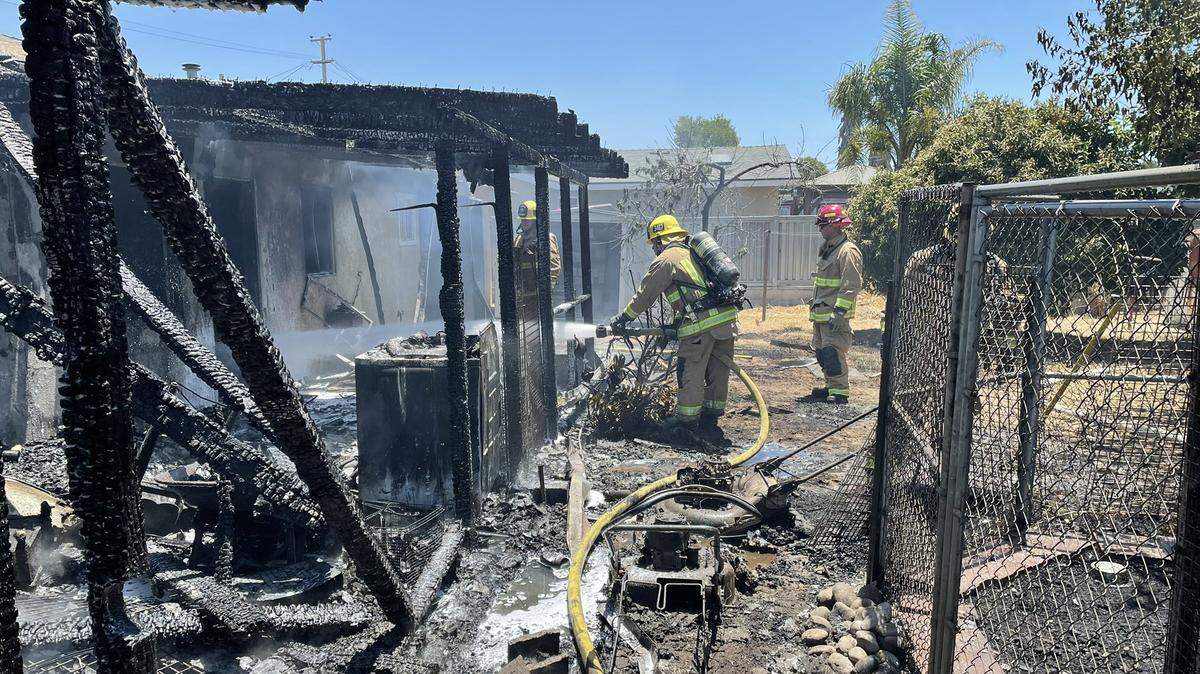 A home in the 300 block of North Burton Drive in Nipomo was badly damaged in a fire on June 29, 2022.