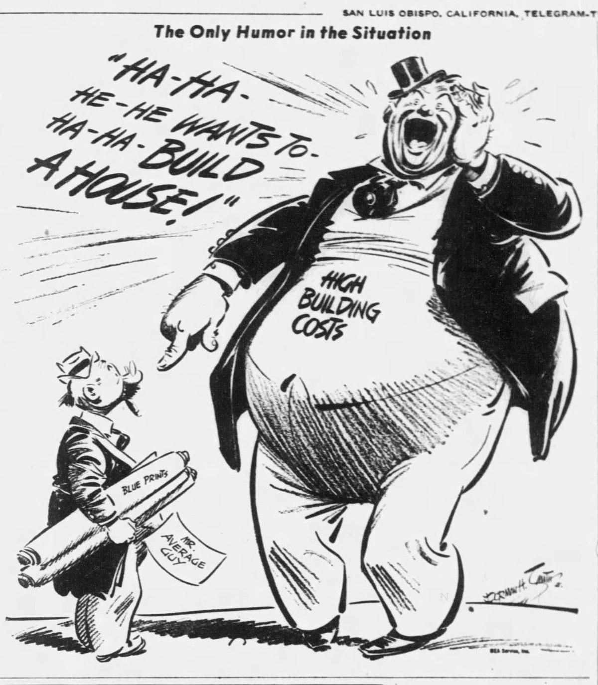 Dorman H. Smith cartoon May 31, 1947 on inflation and the high cost of housing.