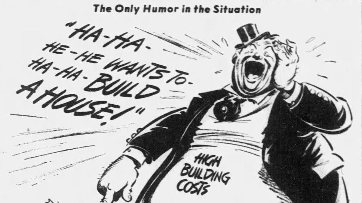 Dorman H. Smith cartoon May 31, 1947 in inflation and the high cost of housing.
