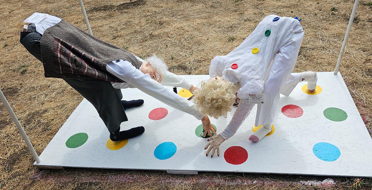 Cambria’s Scarecrow Festival is back. It runs the entire month of October. The Fun ‘n’ Games scarecrow display inspired by Shelly Henderson.