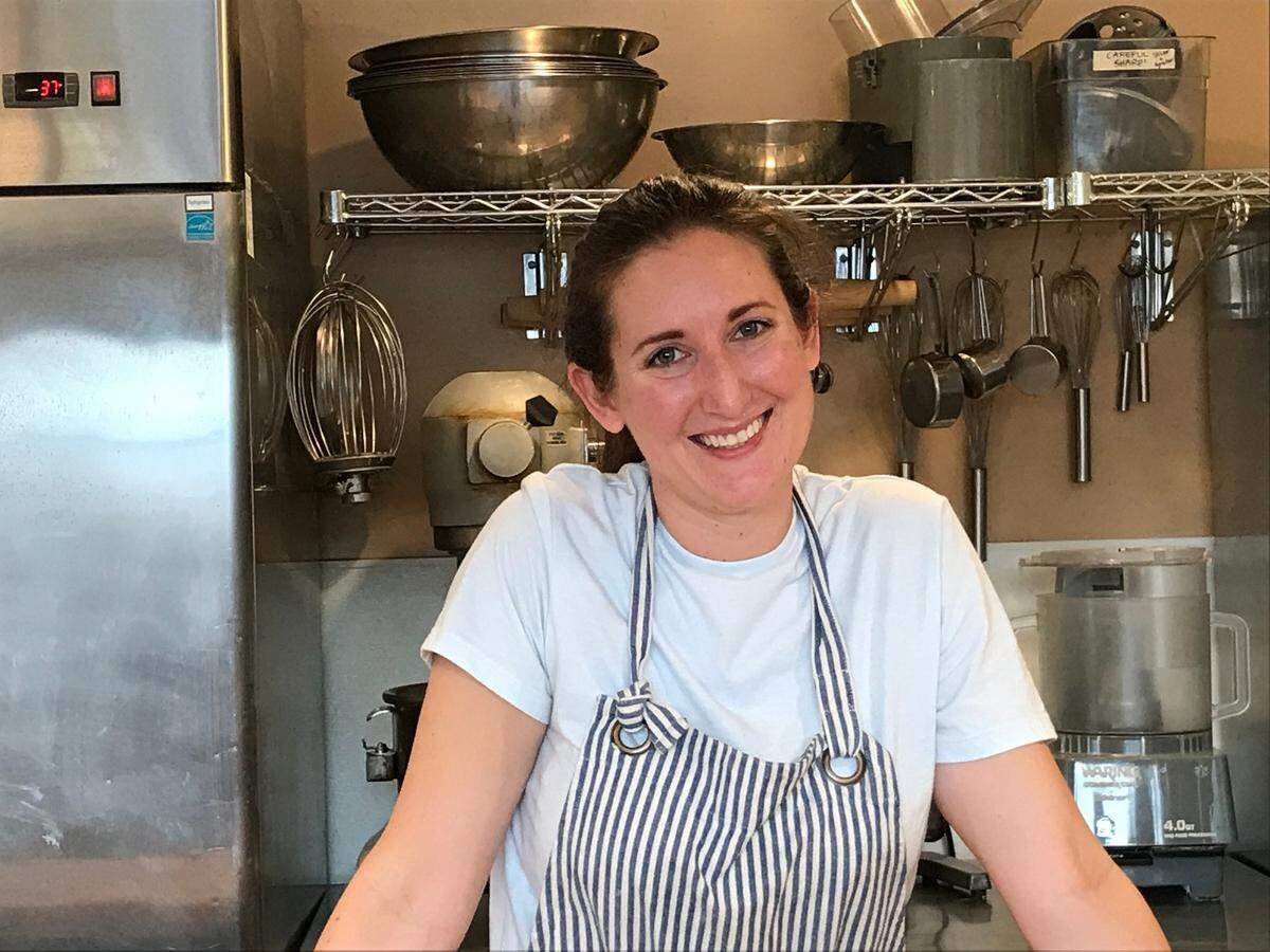 Jeneice Grimshaw, founder/owner/baker of the Bijou Bakery on the grounds of the historic Cass House in Cayucos has a booming business, but to keep it that way, she needs to hire more employees, which is proving difficult to do in this worker-short job market.