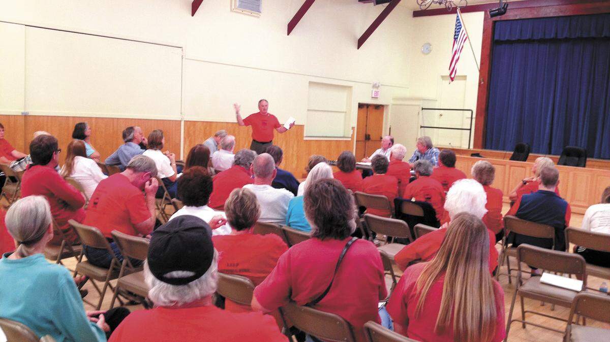 Former Cambria Fire Department Chief Bob Putney voices his support Aug. 31 for CCSD continuing to have a stand-alone fire department.