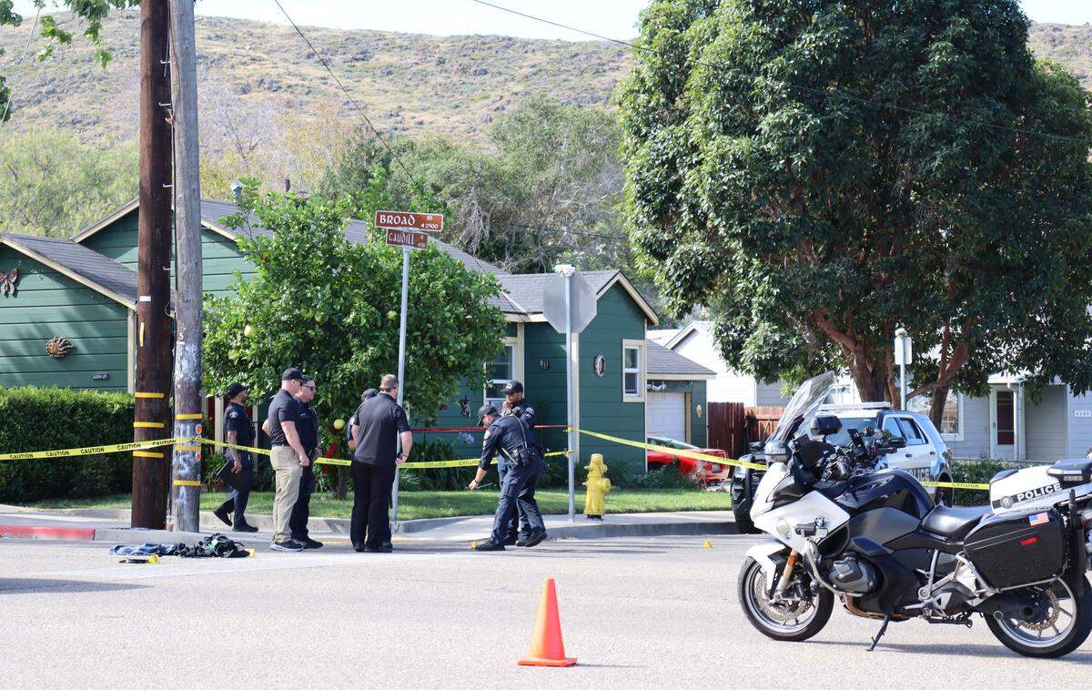 Broad Street was closed at Caudill Street as the San Luis Obispo Police Department investigated a crash on March 24, 2026.